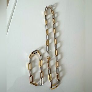 Stainless Steel Set: Necklace & Bracelet